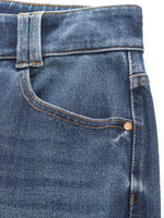 Lyocell Blend Denim Women Flared Palazzo Jeans With Belt GOELIA