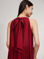 Tencel Blend Halter Maxi Dress With Detachable Flower GOELIA