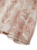 100% 10MM Mulberry Silk Paisley Print Women Skirt With Hairband GOELIA