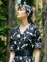 14 Momme Mulberry Silk Iris Printed Women Maxi Dress With Belt GOELIA