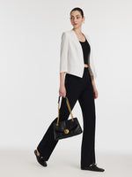 Triacetate 3/4 Sleeves Women Crop Blazer GOELIA