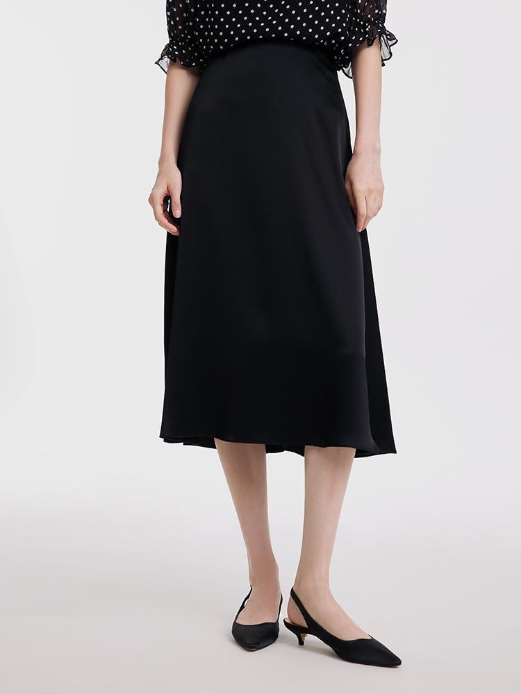 Pre-Order Black Triacetate A-line Skirt GOELIA