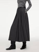 A-Line Pleated Women Culottes With Belt GOELIA