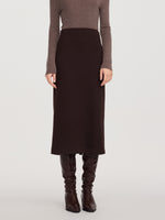 Back Slit Column Women Knit Skirt GOELIA