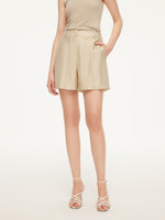 Tencel Acetate Linen Blend Women Shorts GOELIA