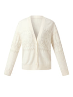 100% Wool Jacquard Women Cardigan GOELIA
