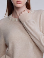 [Preview] 100% Cashmere Embroidered Crew Neck Women Sweater GOELIA