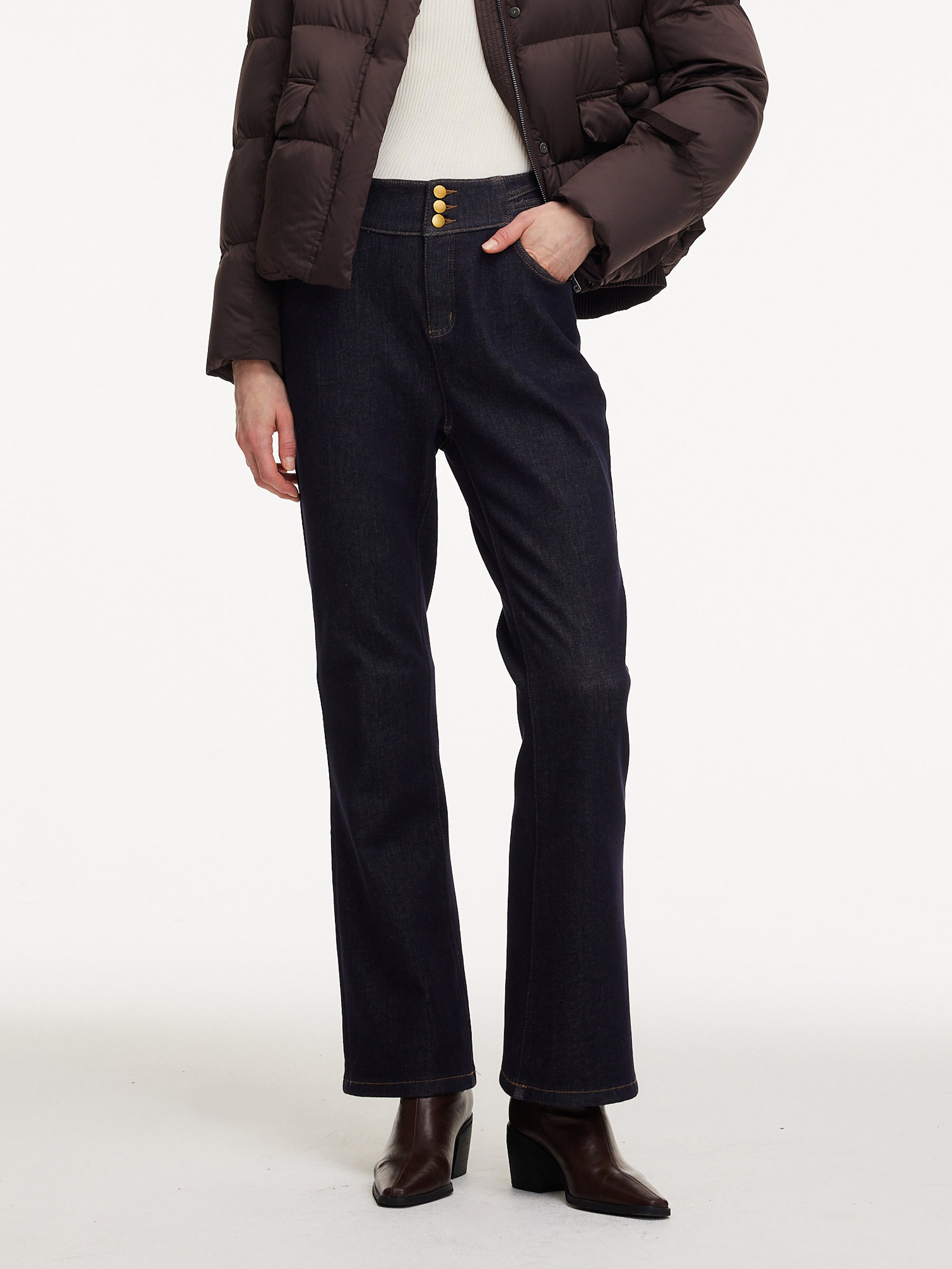 [Preview] Denim High-Waisted Micro-Flared Women Jeans GOELIA