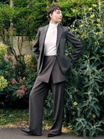 Tailored Straight-Leg Women Pants With Detachable Wrap Skirt GOELIA