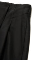 100% Worsted Wool Straight Leg Women Pants With Belt GOELIA