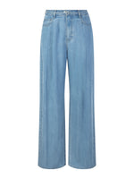 [Preview] 100% Lyocell Denim Women Straight Leg Jeans With Belt GOELIA
