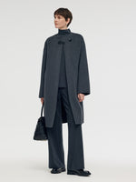 100% Wool Round Neck Women Coat GOELIA