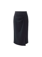 Triacetate Slit Ruched Women Half Skirt GOELIA