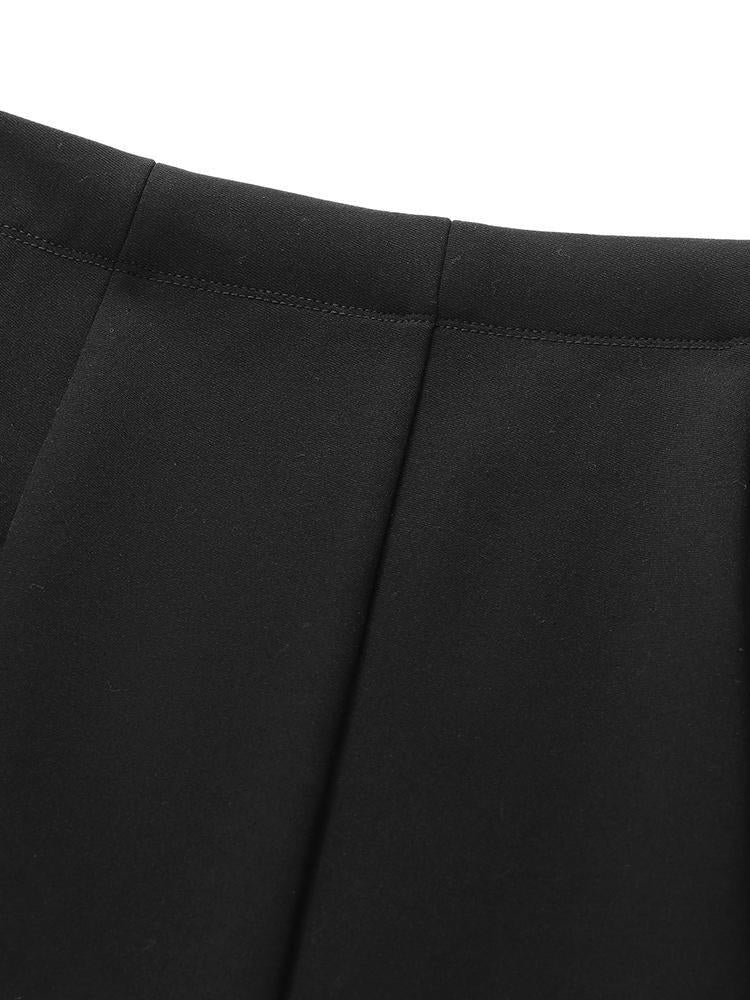 Black Stretchy Fleece Seamless Skirt GOELIA