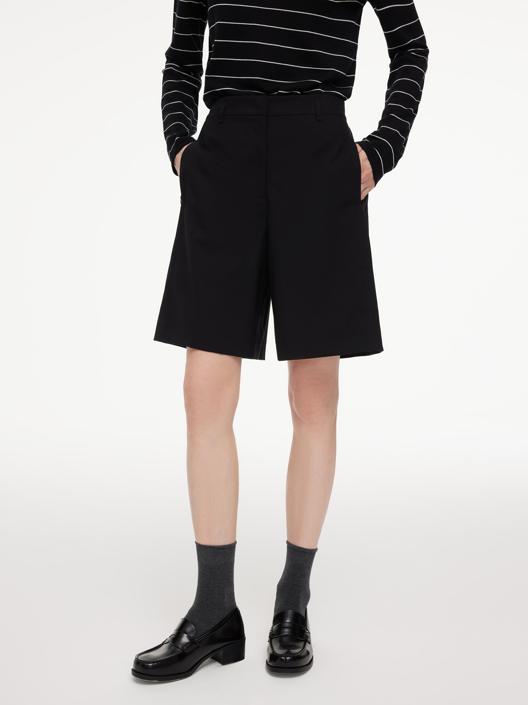 Machine Washable Wool Women Bermuda Shorts GOELIA