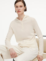 100% Cashmere Seamless Women Knit Hoodie GOELIA