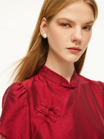 Tencel Blend Women Qipao Mini Dress GOELIA