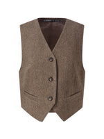 100% Washable Wool V-Neck Women Vest GOELIA