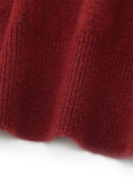100% Wool Zip-Up Women Knit Hooded Cardigan GOELIA