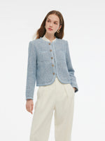 Tweed Round Neck Women Jacket GOELIA