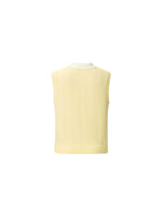 Contrast Collar Women Knit Polo Tank Top GOELIA