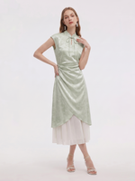 Jacquard Patchwork Women Qipao Maxi Dress GOELIA