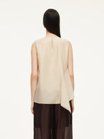 Lyocell Blend Ruffle-Detailing Women Tank Top GOELIA