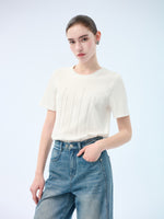[Preview] 100% Cotton Round Neck Women T-Shirt GOELIA