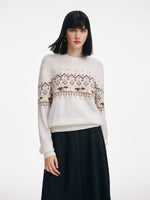 [Preview] Wool Blend Sheep Fair Isle Unisex Sweater GOELIA