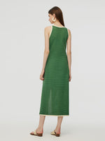 100% Cotton Slit Women Strap Maxi Dress GOELIA