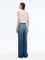 100% Tencel Denim Gradient Women Adjustable Waist Jeans GOELIA