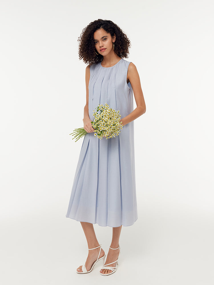 Acetate A-Line Women Midi Dress GOELIA