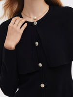 Tencel Blend Capelet Women Knit Mini Dress GOELIA