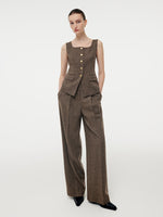 100% Washable Wool Square Neck Women Vest GOELIA