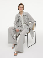 [Preview] Triacetate Blend Drawstring Waist Women Trench Coat GOELIA