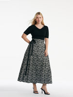 Rose Jacquard Pleated Women Mamianqun With Bottomed Skirt GOELIA