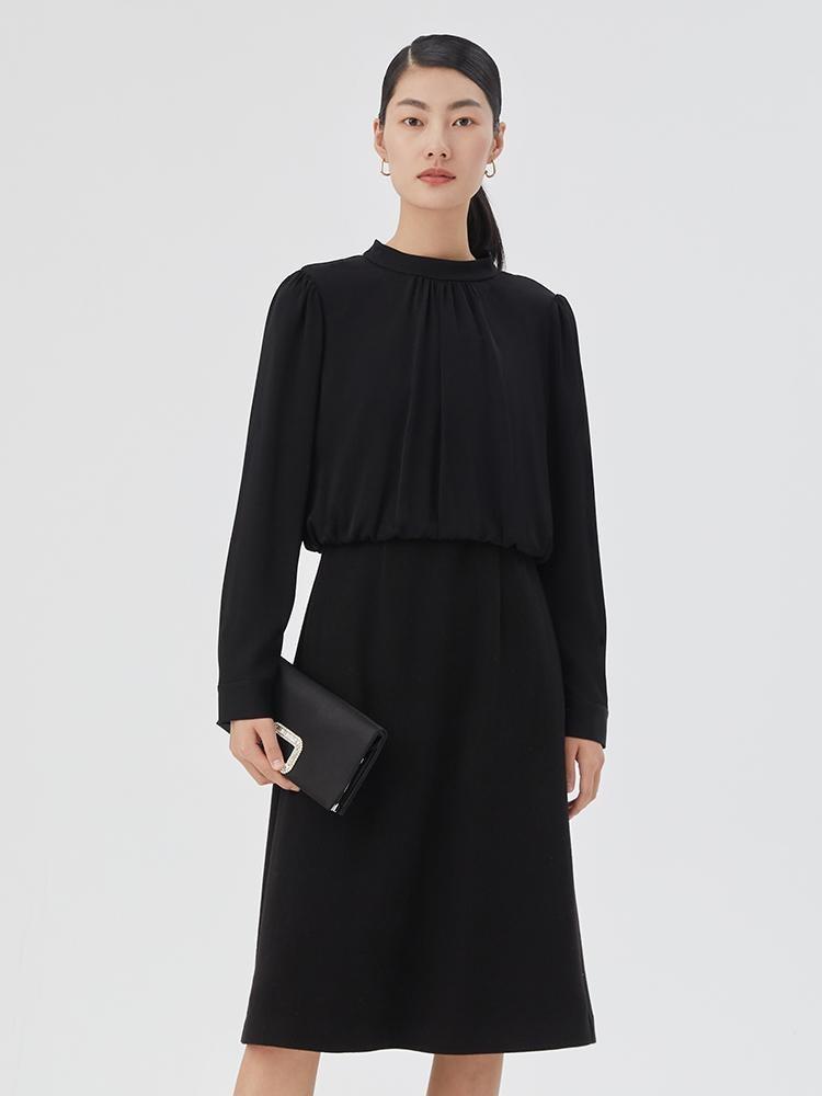 Acetate Top And Washable Wool Women Skirt Two-piece Suit GOELIA