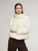 Lightweight Drawstring Hem Hooded Goose Down Jacket GOELIA