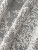 Silver Floral Jacquard Women Column Midi Skirt GOELIA
