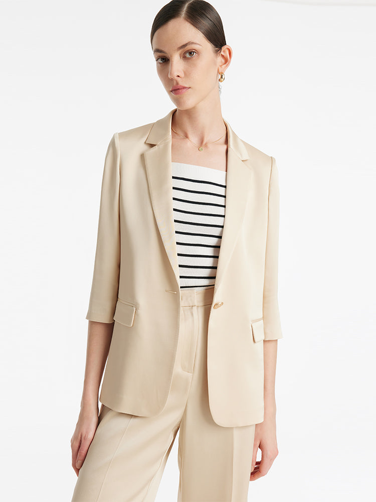 Acetate One Button Women Blazer GOELIA