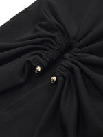 Acetate Waist Twist Asymmetric Hem Women Knit Top GOELIA