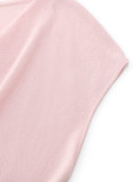 Tencel Mulberry Silk Cowl Neck Women Cap Sleeve Knit Top GOELIA