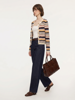 100% Cotton Multicolored Stripe Women Cardigan GOELIA