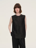 18MM Gambiered Canton Gauze Women Sleeveless Shirt GOELIA