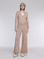 [Preview] Mock-Layered Knit Top And Pants Two-Piece Set GOELIA
