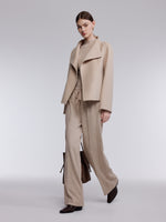 [Preview] Drawstring Waist Straight Leg Women Knit Pants GOELIA