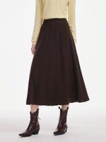 100% Merino Wool Women A-Line Skirt GOELIA