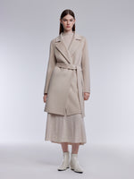 [Preview] Cashmere Wool Blend Double-Faced Women Wrap Coat GOELIA