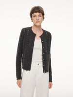 Alpaca Wool Blend Frayed Edges Women Open-Knit Cardigan GOELIA