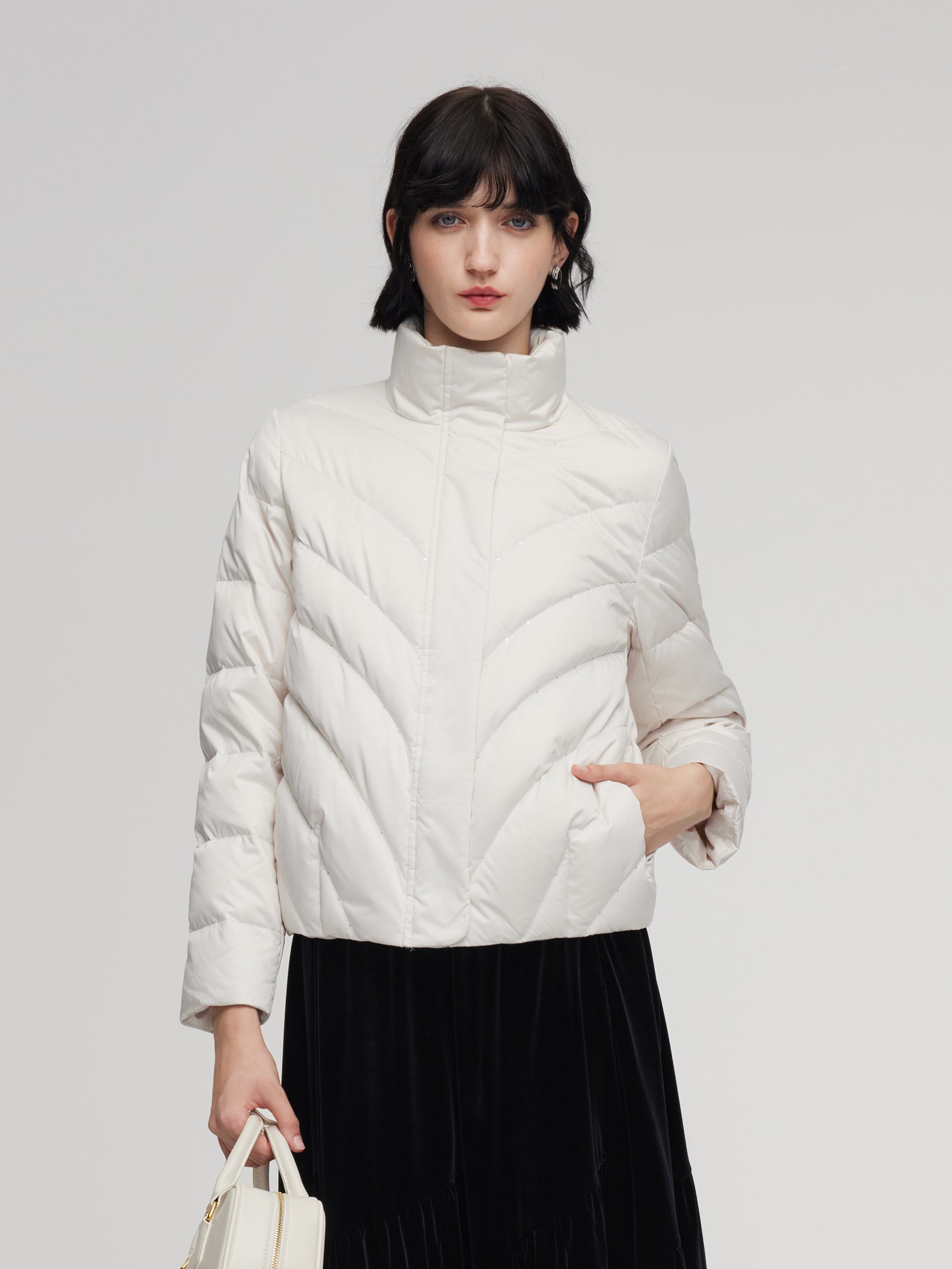 Sequins Embroidered Goose Down Jacket GOELIA